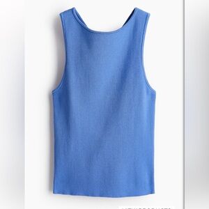 Rib-Knit Cross-Back Sleeveless Top